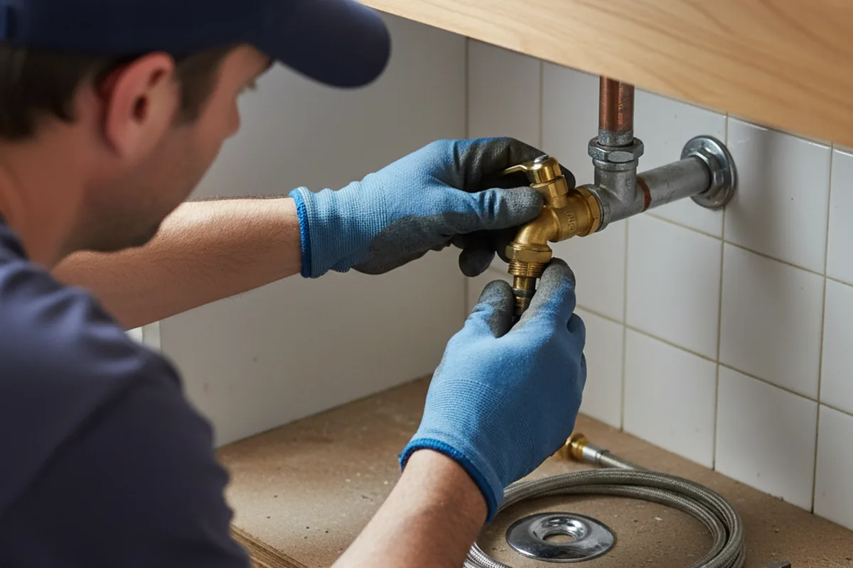 Shutoff valve and fitting work during Emergency Plumbing in Given